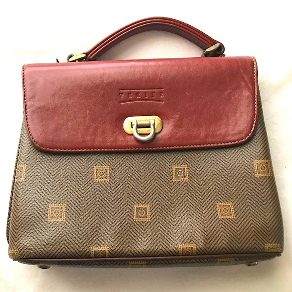 Vintage LOVERS leather top handle satchel Texier vintage bag - Picture 2 of 16